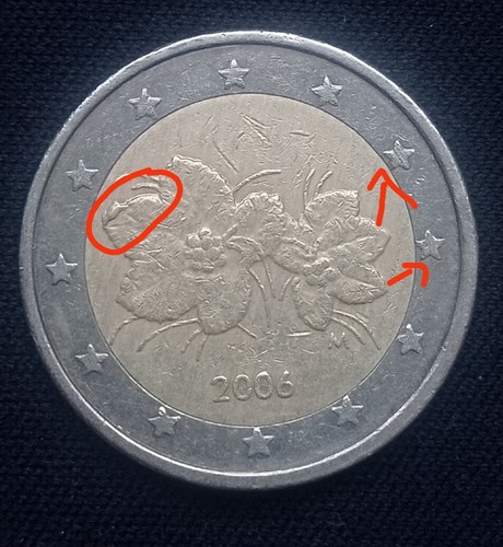 Error finland euro coins - error,